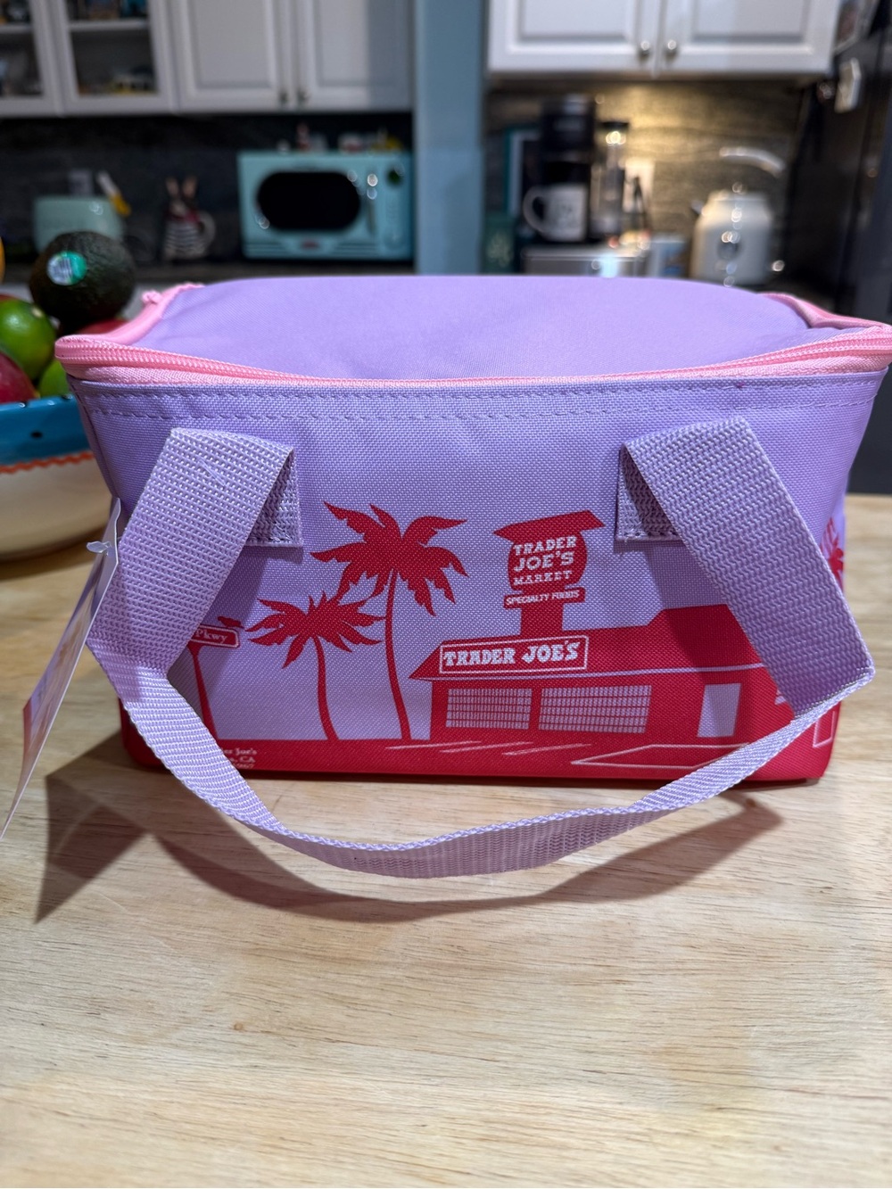 Trader Joe's Pink & Lavender Insulated Lunch Tote 2026